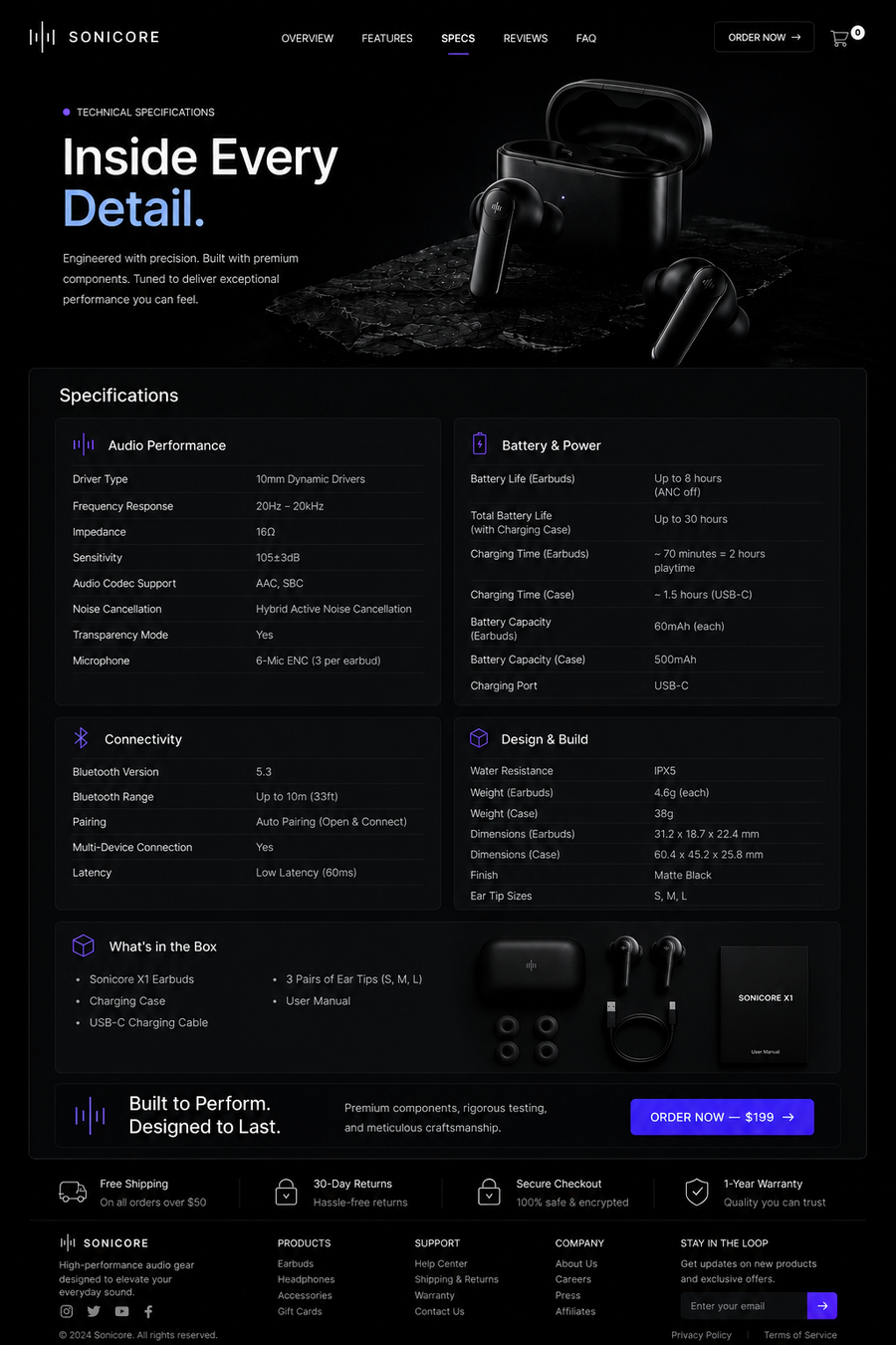 Premium product presentation with clean buying flow.